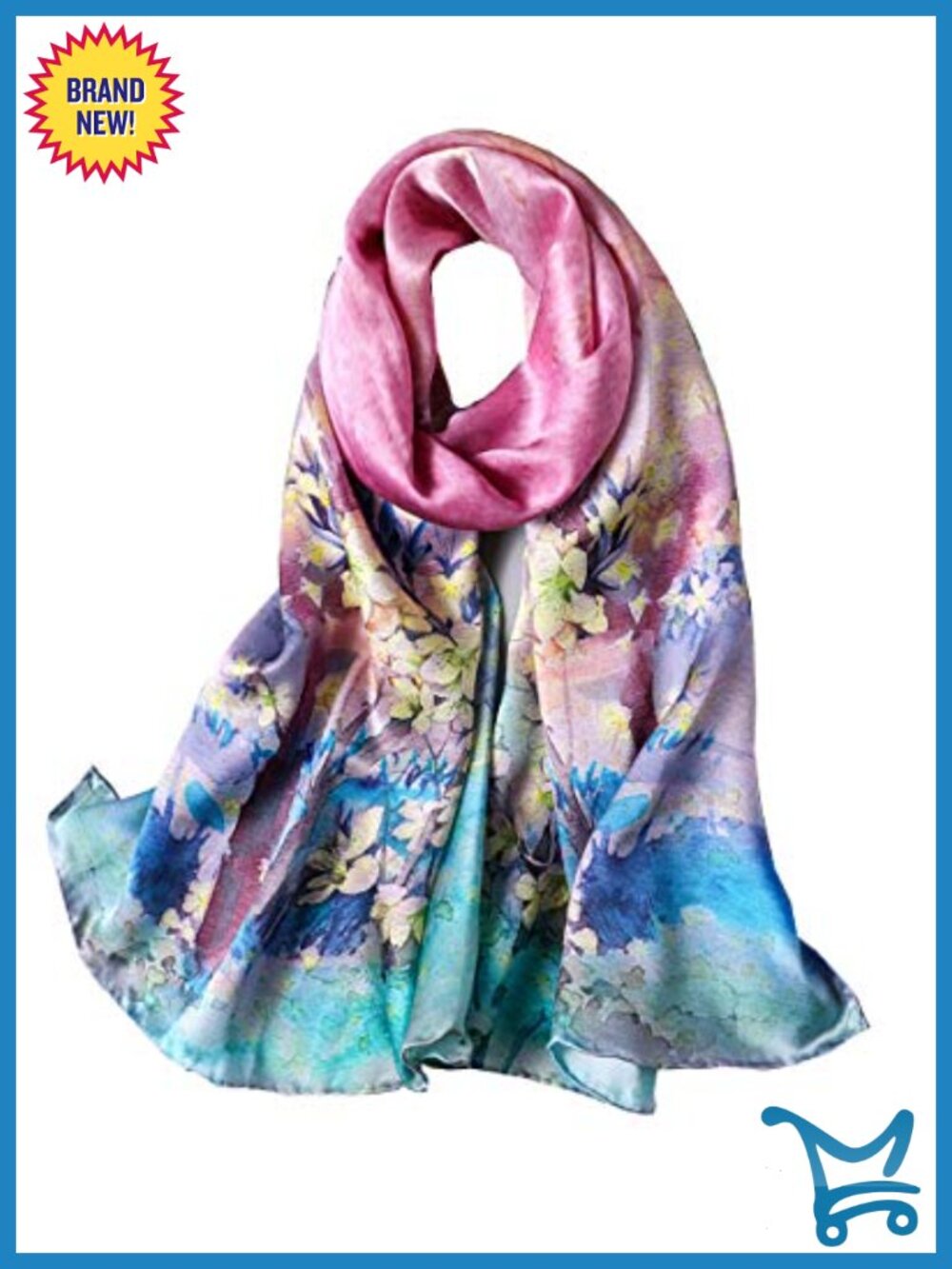 100% Pure Mulberry Silk Long Oblong Scarf Wrap Shawl Large